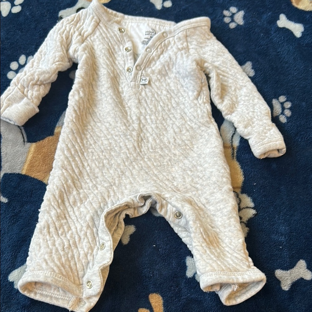 H&M Cream Knitted Footies One Piece